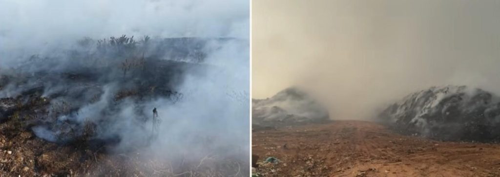 Incêndio em lixão de Iranduba chega ao 3º dia; prefeitura é multada
